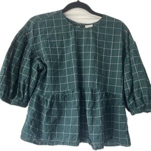 Women's Green Checkered Top